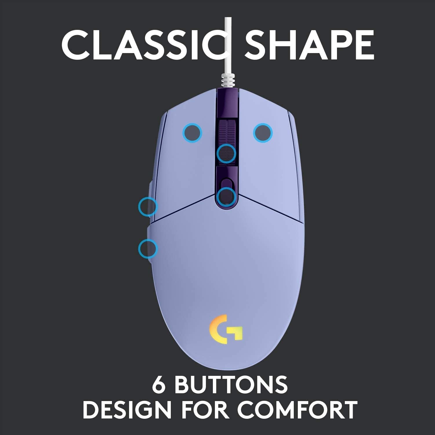 Logitech G203 LIGHTSYNC RGB Gaming Mouse (Lilac)