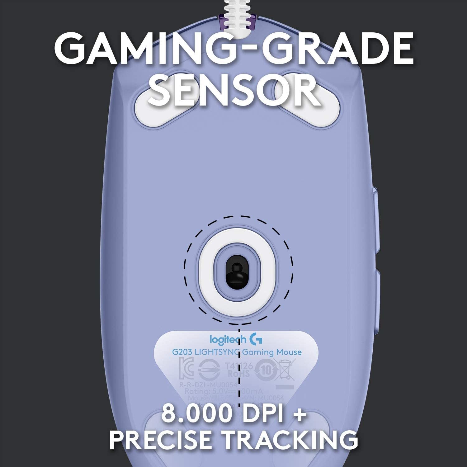 Logitech G203 LIGHTSYNC RGB Gaming Mouse (Lilac)