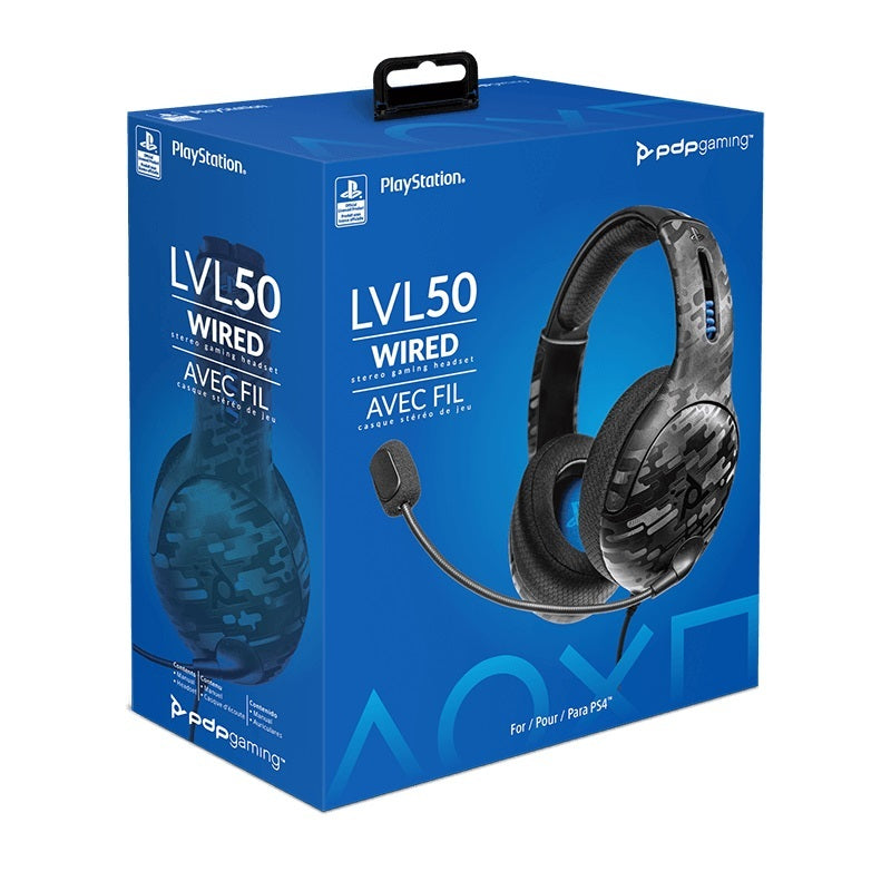 PDP LVL50 Wired Stereo Gaming Headset - Black Camo (PS4)