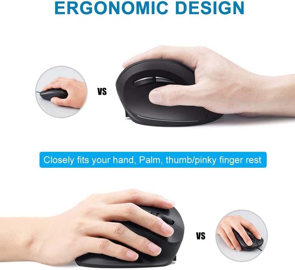Wireless Ergonomic Mouse - Black