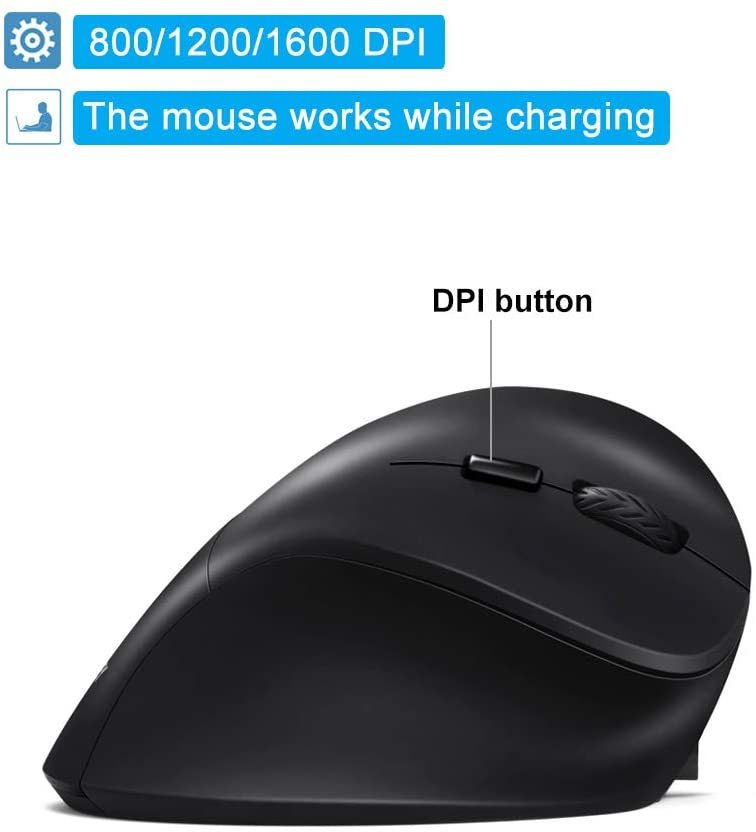 Wireless Ergonomic Mouse - Black