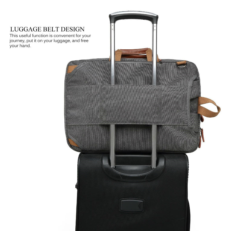 Convertible Canvas Sport Backpack & Shoulder Bag - 15.6 Inches (Dark Grey) by Ningbo Fantasy Supply