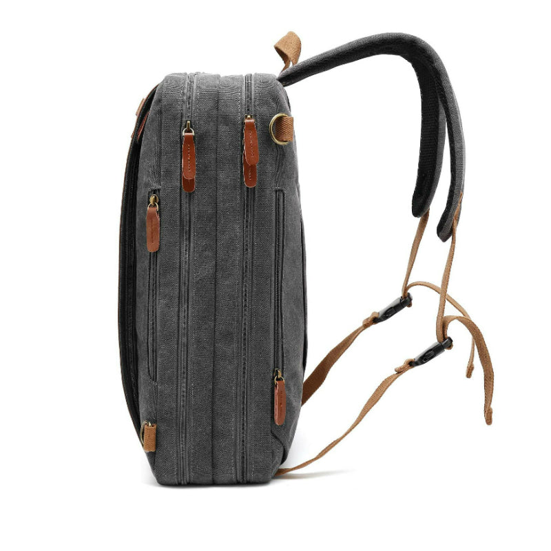 Convertible Canvas Sport Backpack & Shoulder Bag - 15.6 Inches (Dark Grey) by Ningbo Fantasy Supply