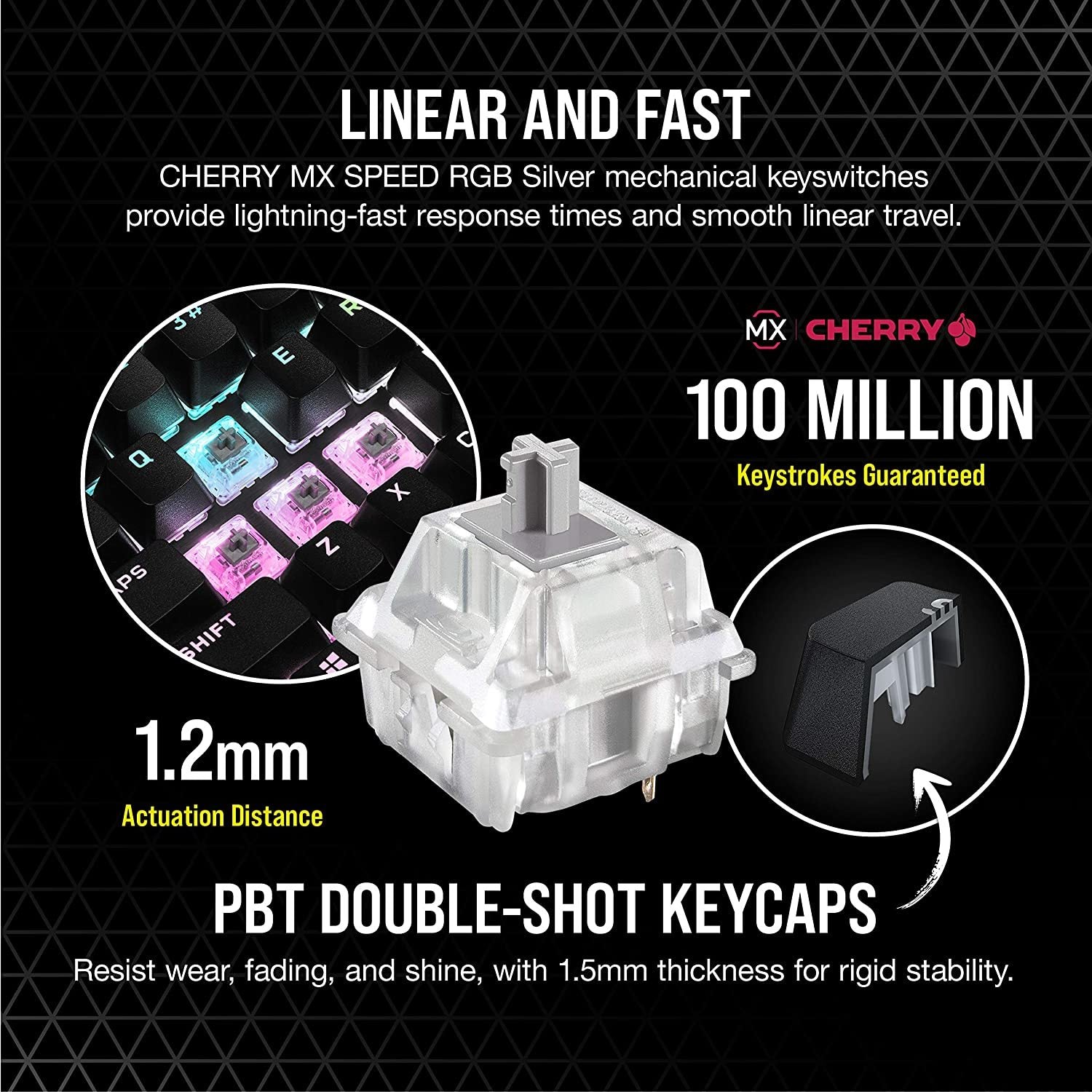 Corsair K65 RGB MINI 60% Mechanical Gaming Keyboard - Black (Cherry MX Speed)