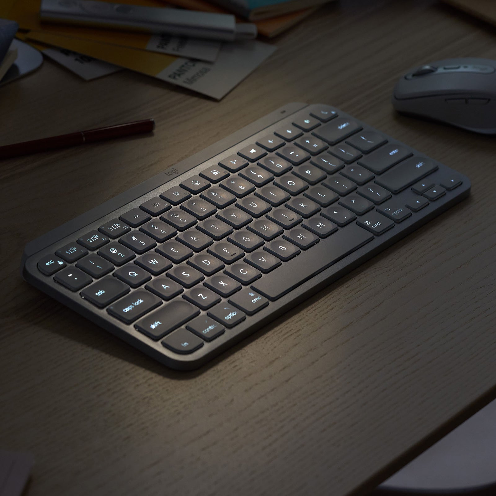 Logitech MX Keys Mini Minimalist Wireless Illuminated Keyboard Rose