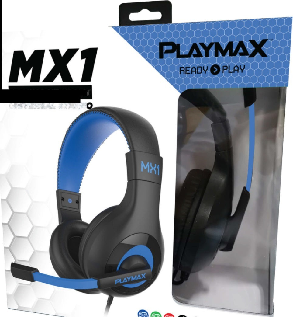 Playmax MX1 Universal Headset (Black & Blue) (Switch, PS5, PS4, Xbox Series X, Xbox One)