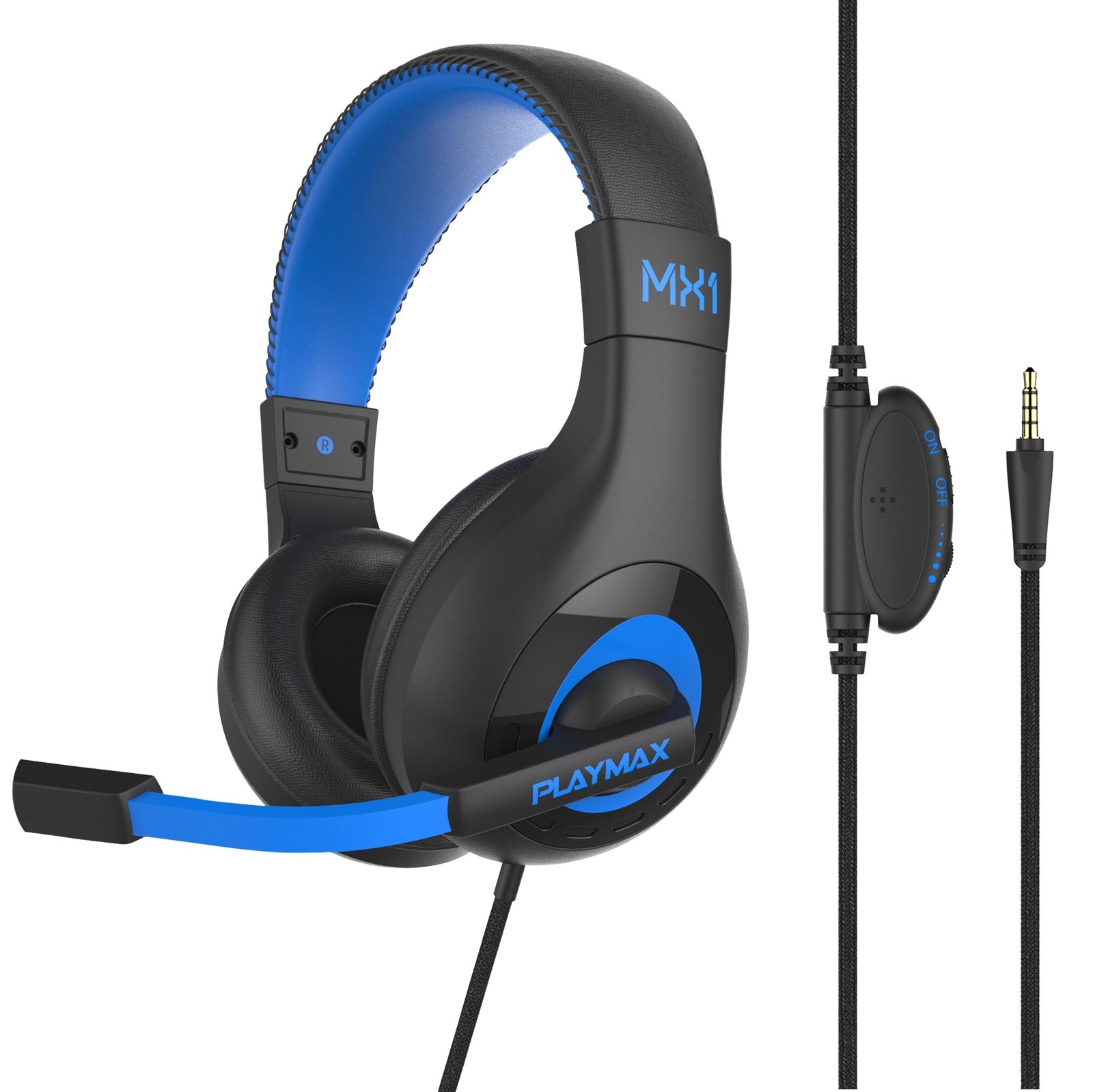Playmax MX1 Universal Headset (Black & Blue) (Switch, PS5, PS4, Xbox Series X, Xbox One)