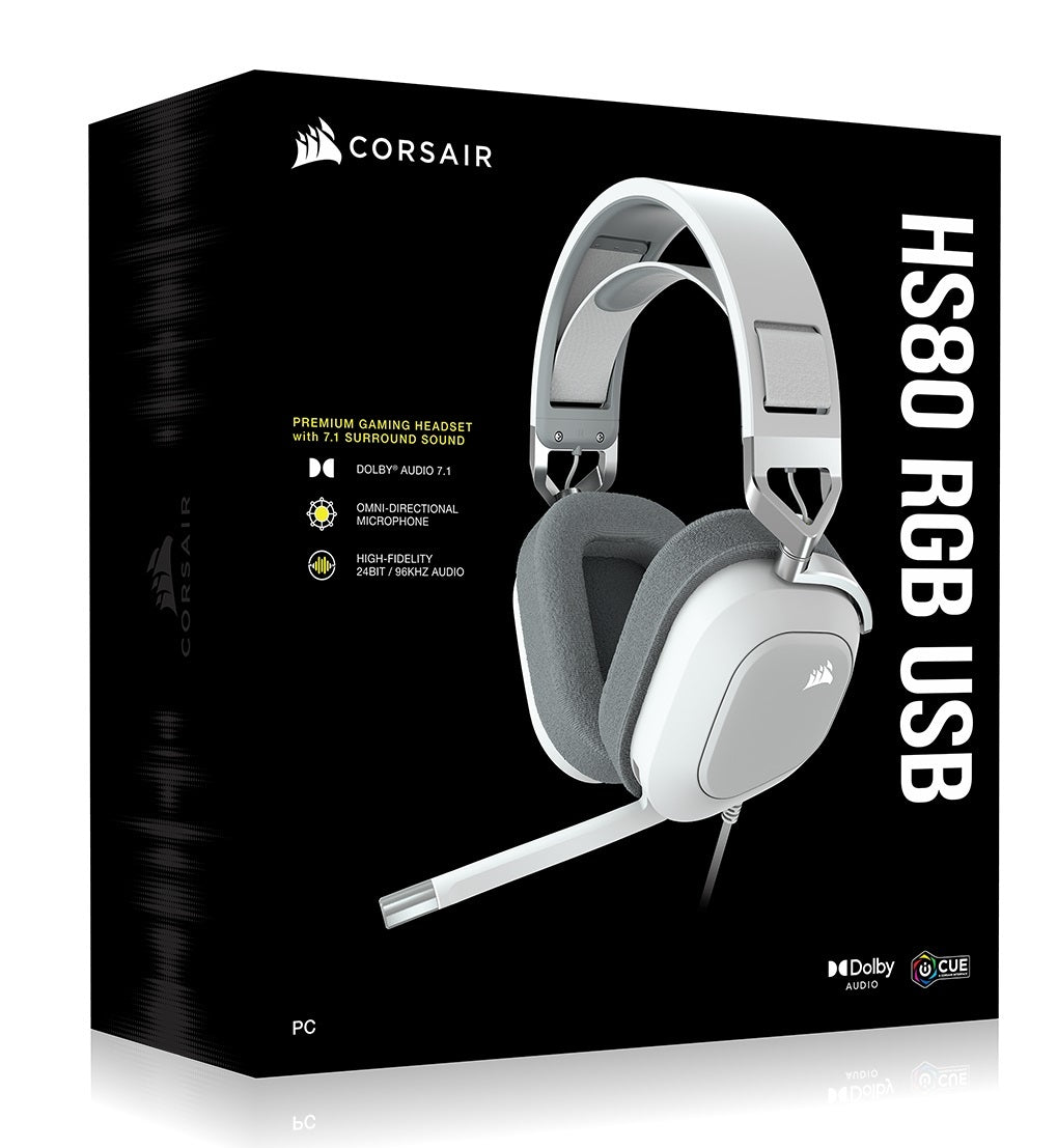 Corsair HS80 RGB USB Gaming Headset (White)
