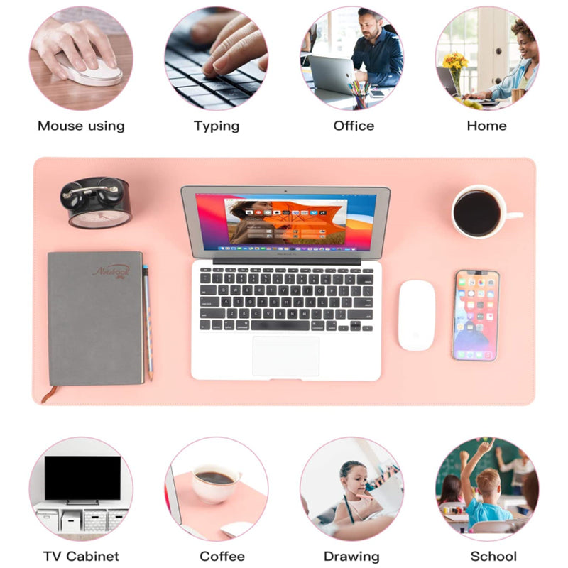 Large Size Waterproof Office Desk Protector Mat Keyboard Mouse Desk Pad - Pink