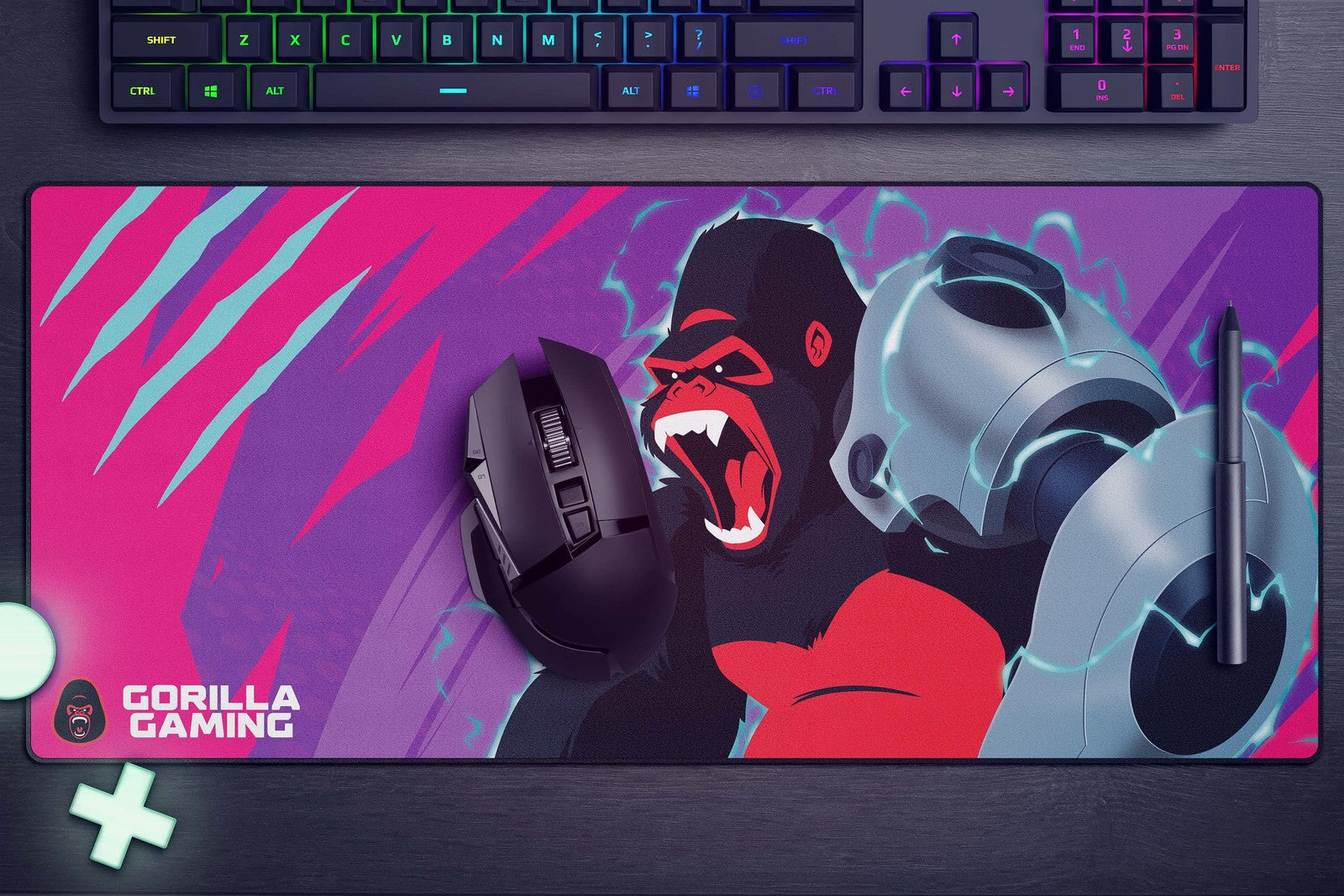 Gorilla Gaming Extended Mouse Pad - Neon Pink (PC)