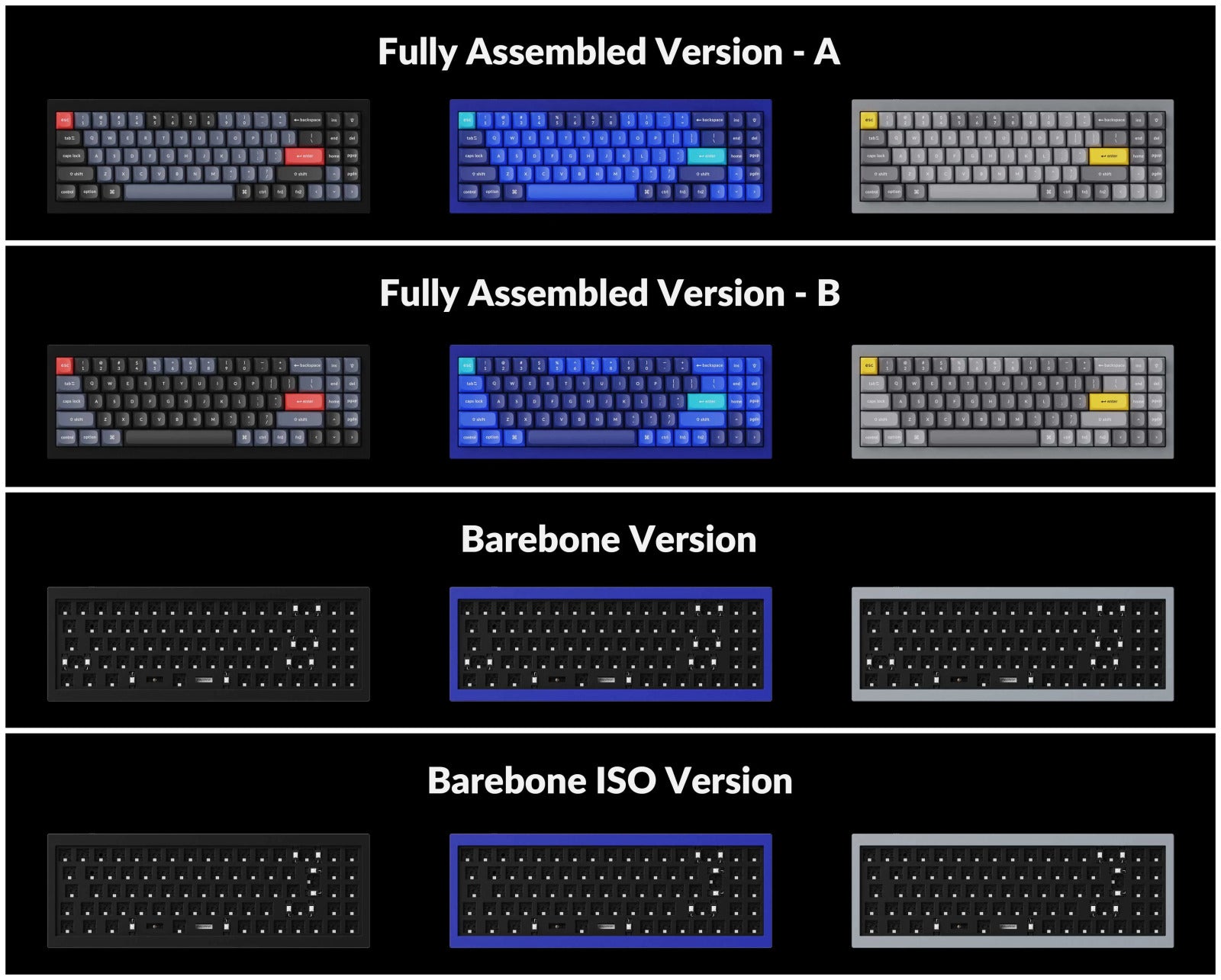 Keychron Q7 70% RGB Gateron G Pro Red Fully Assembled Hot-Swappable QMK Custom Mechanical Keyboard Carbon Black