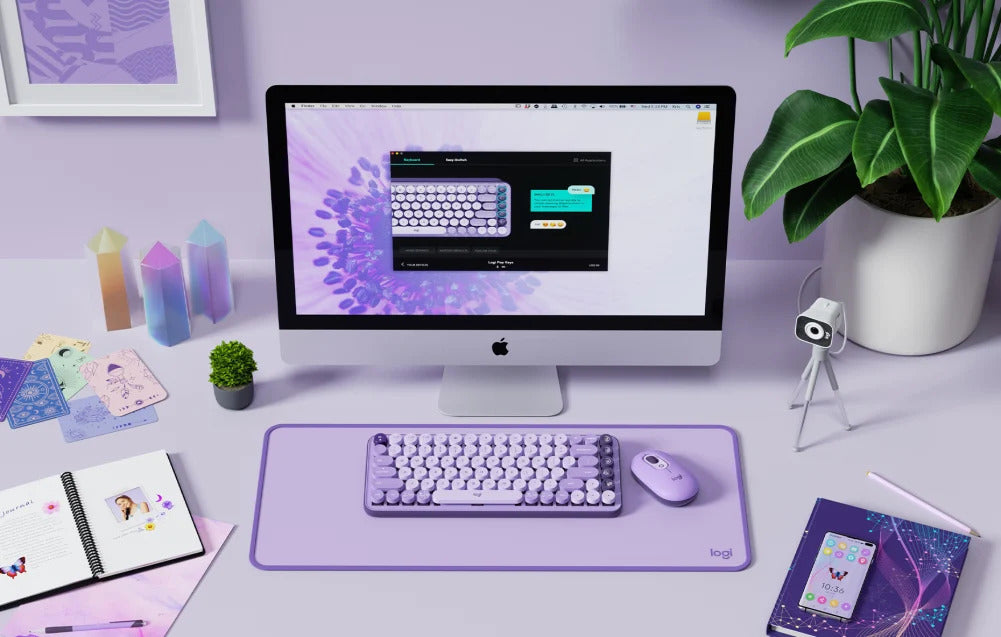 Logitech POP KEYS Wireless Mechanical Keyboard Lavender Cosmos