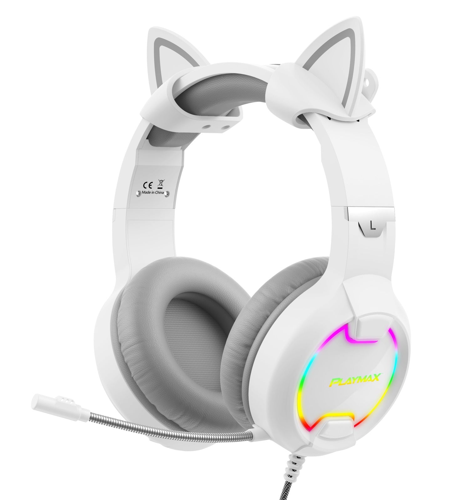 Playmax Cat Ear Gaming Headset (White) (Switch, PC, PS4, Xbox One)