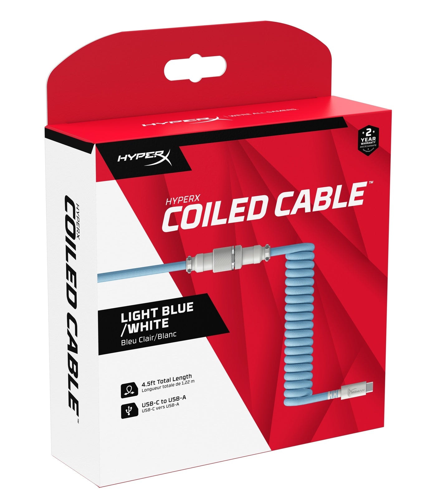 HyperX Coiled Cable (Light Blue & White) (PC)