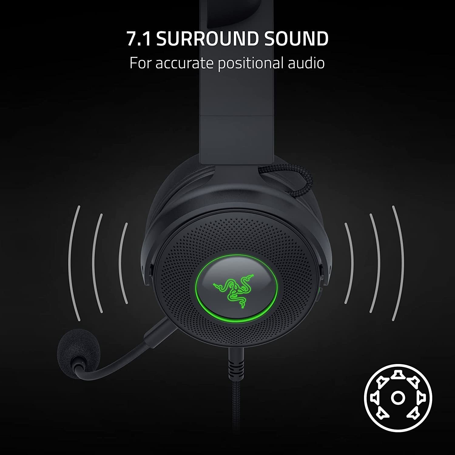 Razer Kraken V2 PRO Wired RGB Headset with Interchangeable Ears (Black) (PC)