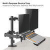 GORILLA ARMS 17"-32" Steel Monitor Arm with Laptop Tray - Black
