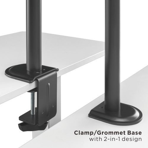 GORILLA ARMS 17"-32" Steel Monitor Arm with Laptop Tray - Black