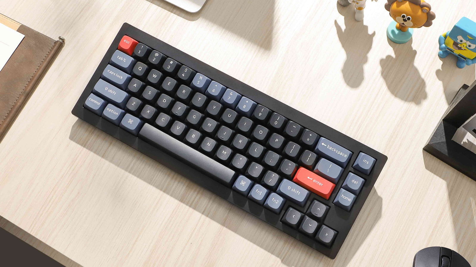 Keychron V2 65% RGB Keychron K Pro Brown Fully Assembled w/ Knob Hot-Swappable QMK Custom Mechanical Keyboard Frosted Black