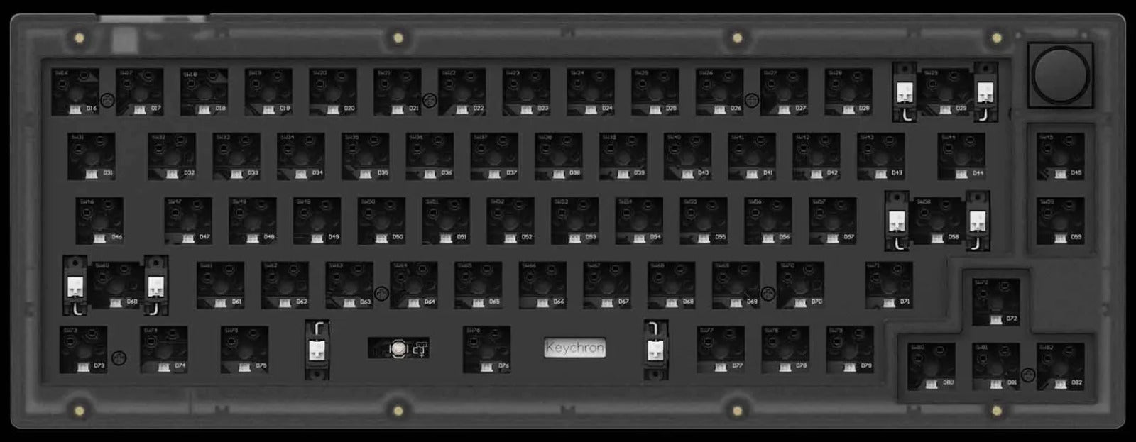 Keychron V2 65% RGB Keychron K Pro Brown Fully Assembled w/ Knob Hot-Swappable QMK Custom Mechanical Keyboard Frosted Black