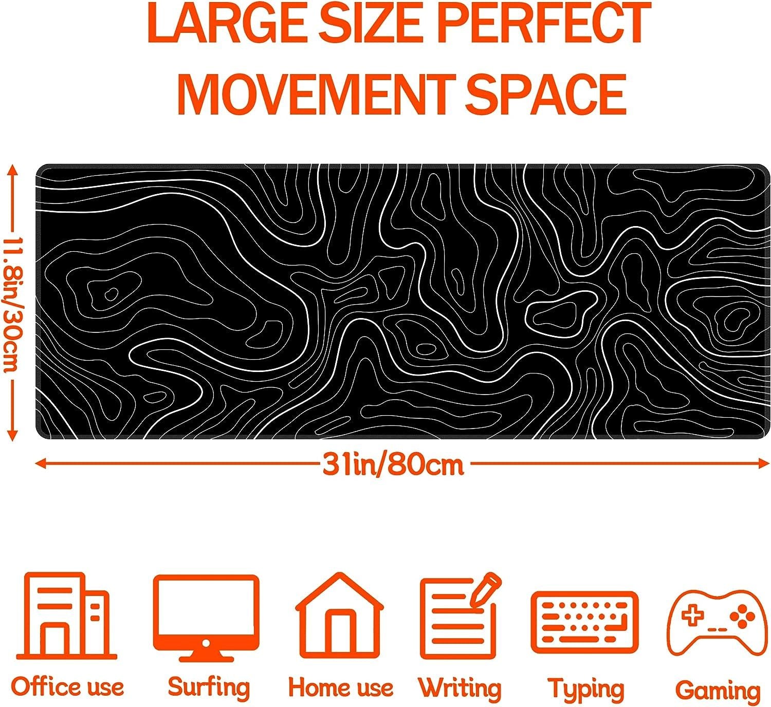 Playmax Topographic Extended Mousepad (Black) (PC)