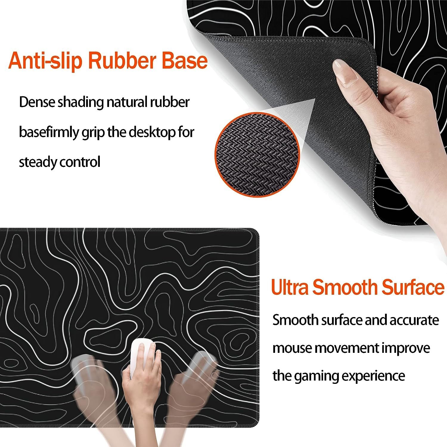 Playmax Topographic Extended Mousepad (Black) (PC)