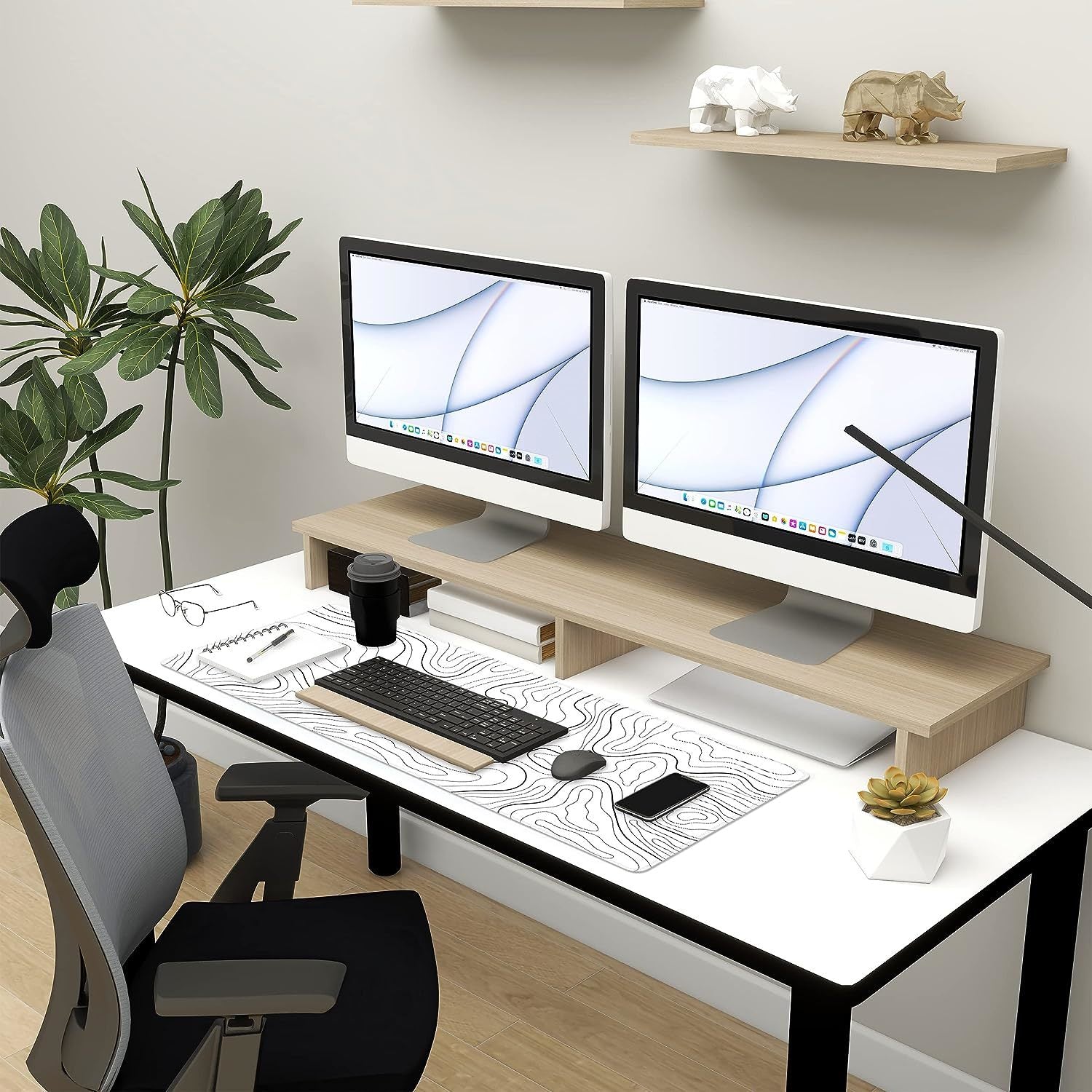 Playmax Topographic Extended Mousepad (White) (PC)