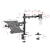 GORILLA ARMS 17"-32" Steel Monitor Arm with Laptop Tray - Black