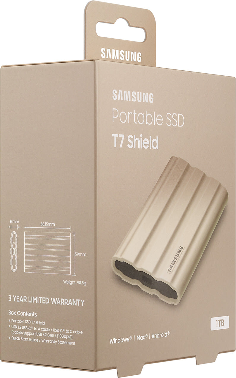 1TB Samsung Portable SSD T7 Shield Moonrock Beige
