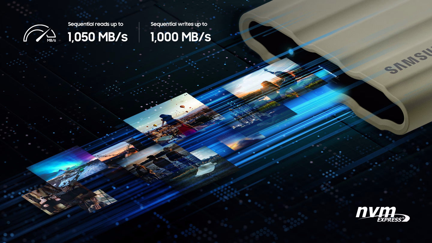 1TB Samsung Portable SSD T7 Shield Moonrock Beige