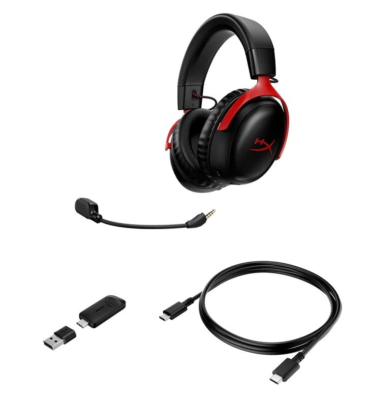 HyperX Cloud III Wireless Gaming Headset (Black & Red) (PC, PS5, PS4)