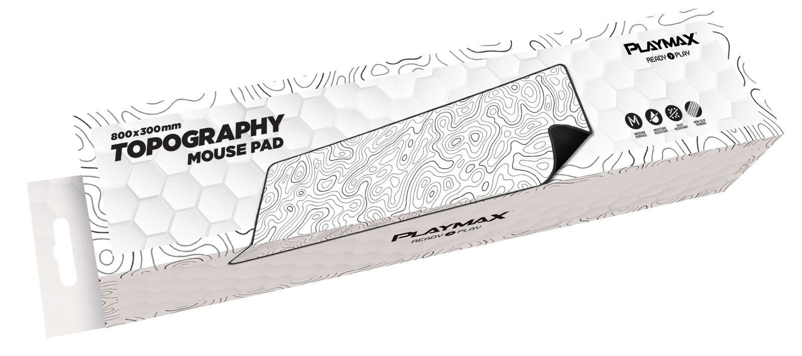 Playmax Topographic Extended Mousepad (White) (PC)