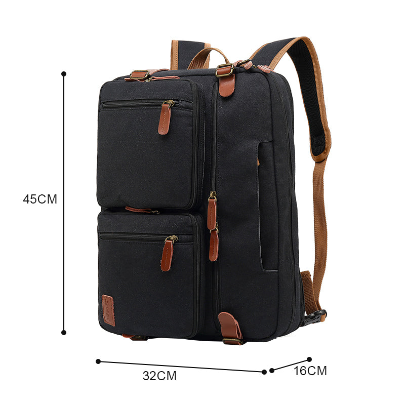 17.3" Convertible Canvas Sport Backpack & Shoulder Bag Black by Ningbo Fantasy Supply