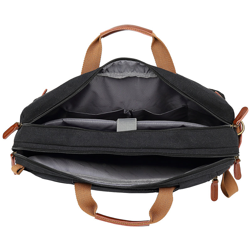 17.3" Convertible Canvas Sport Backpack & Shoulder Bag Black by Ningbo Fantasy Supply