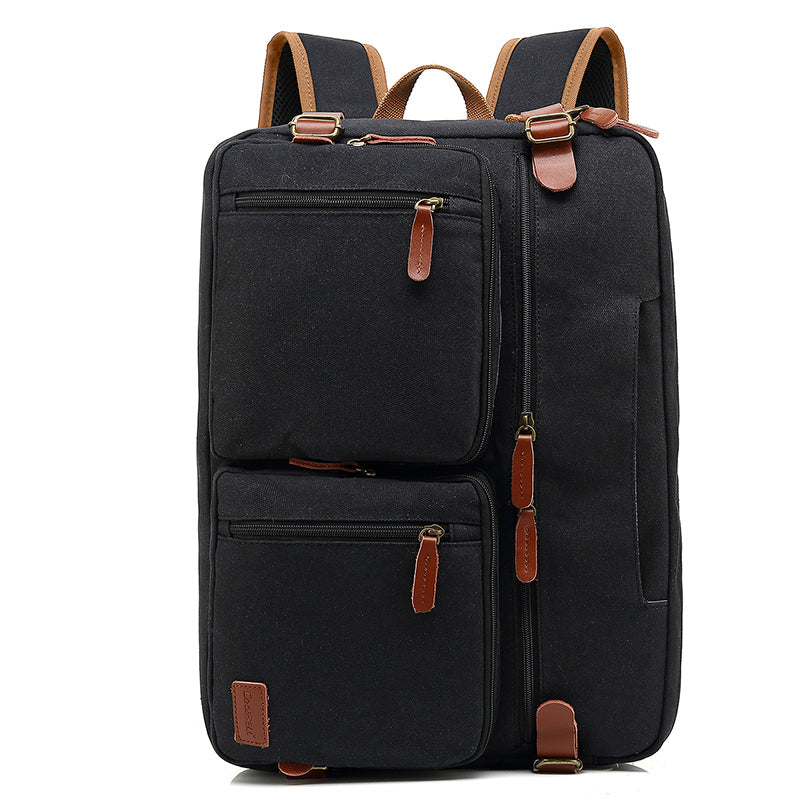 17.3" Convertible Canvas Sport Backpack & Shoulder Bag Black by Ningbo Fantasy Supply