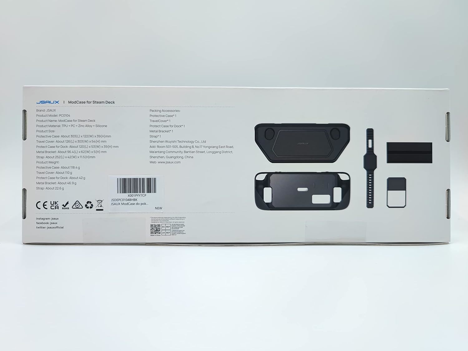 JSAUX ModCase for Steam Deck - Black