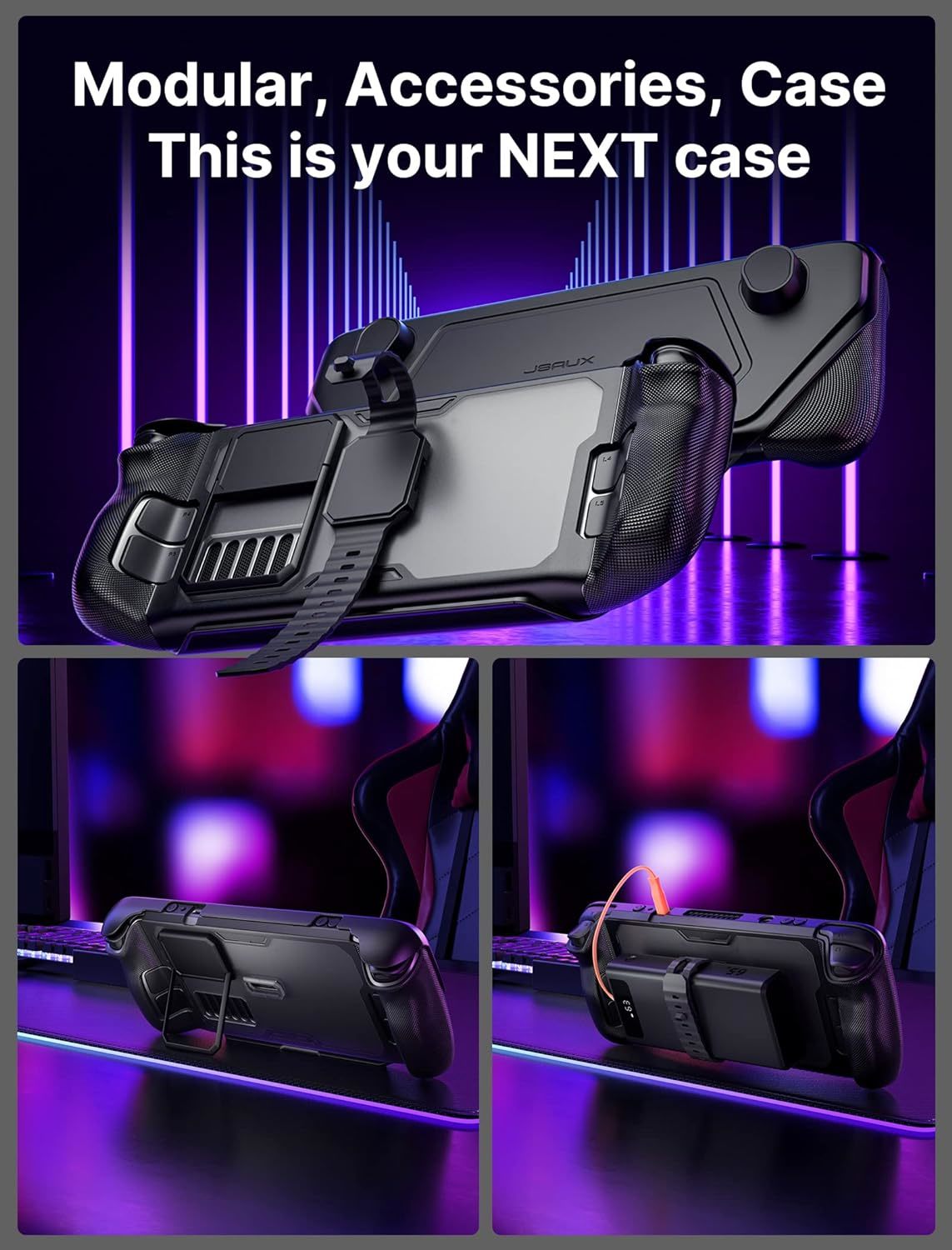 JSAUX ModCase for Steam Deck - Black