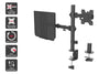 KOGAN 17"-32" Articulating Monitor Arm with Laptop Holder - Black