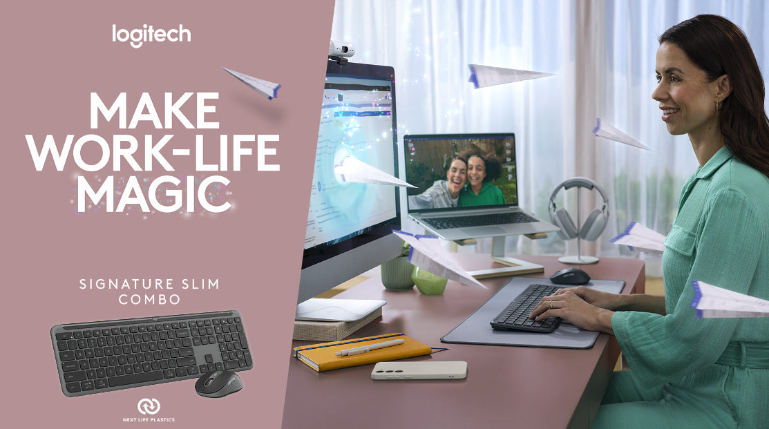 Logitech MK950 Signature Slim Wireless Keyboard and Mouse Combo Off White