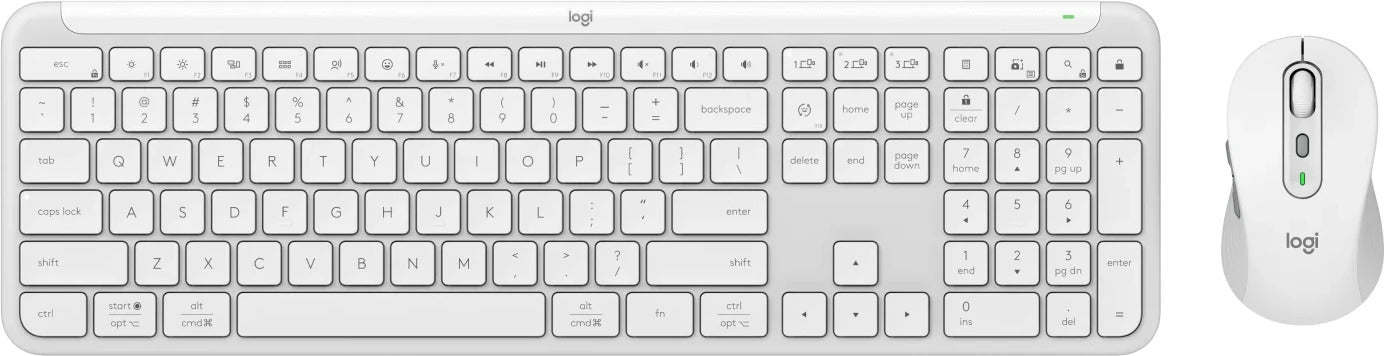 Logitech MK950 Signature Slim Wireless Keyboard and Mouse Combo Off White
