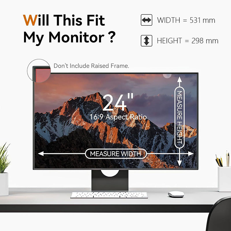 24 Inch 16:9 Computer Privacy Screen Filter for Monitor