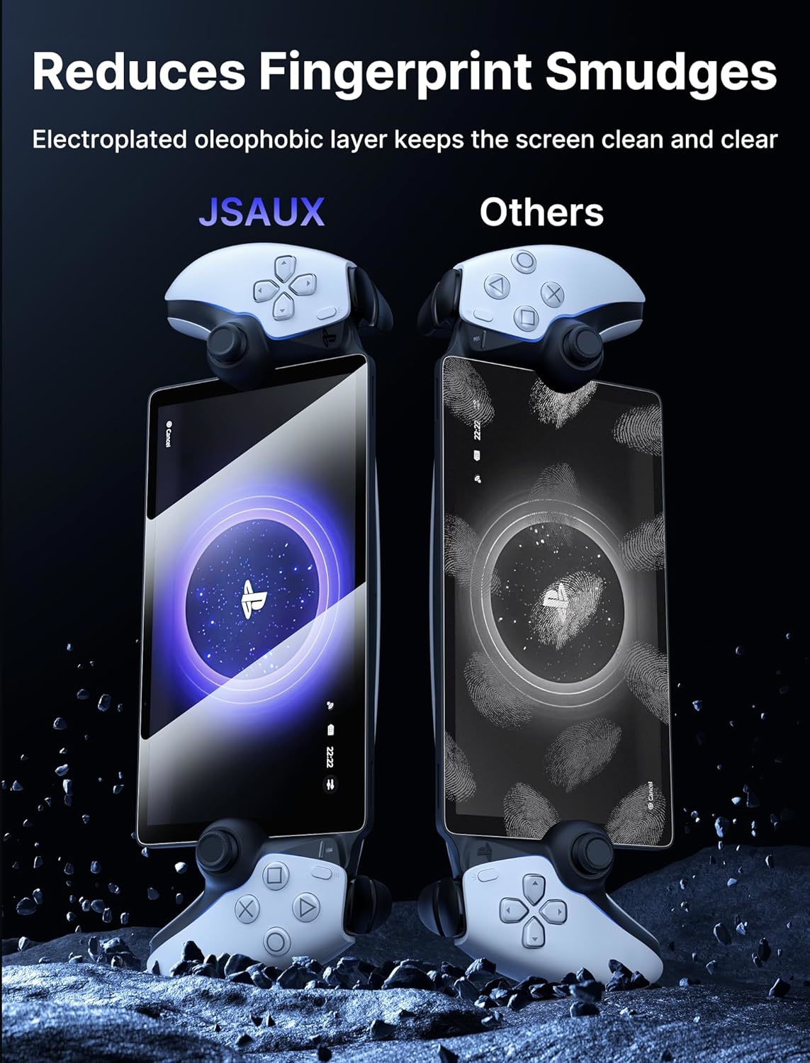 JSAUX 2-Pack HD Tempered Glass Screen Protector for PlayStation Portal Remote Player