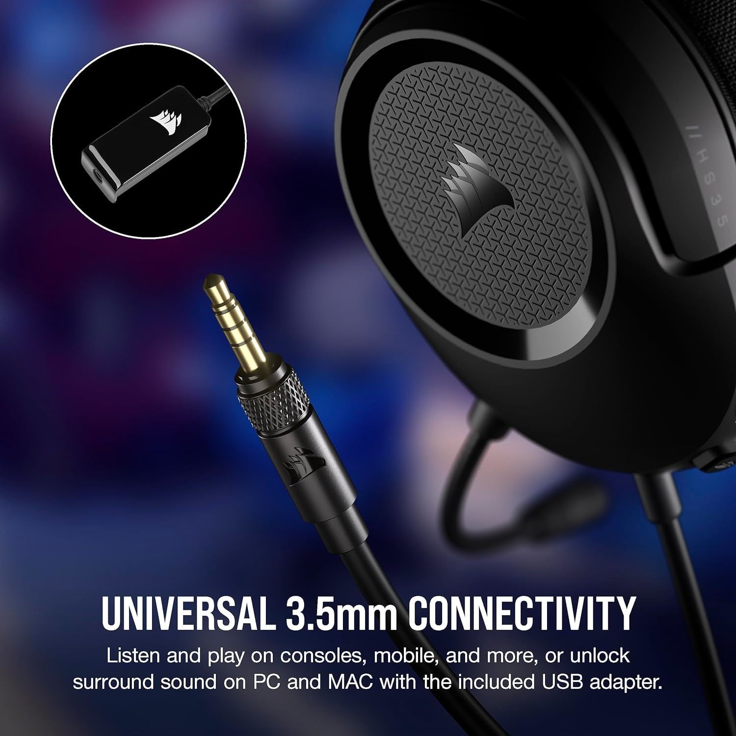 Corsair HS35 Surround V2 Multiplatform Wired Gaming Headset (Carbon) (Switch, PC, PS5, PS4, Xbox Series X, Xbox One)