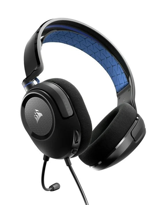 Corsair HS35 V2 Multiplatform Wired Gaming Headset (Blue) (Switch, PC, PS5, PS4, Xbox Series X, Xbox One)