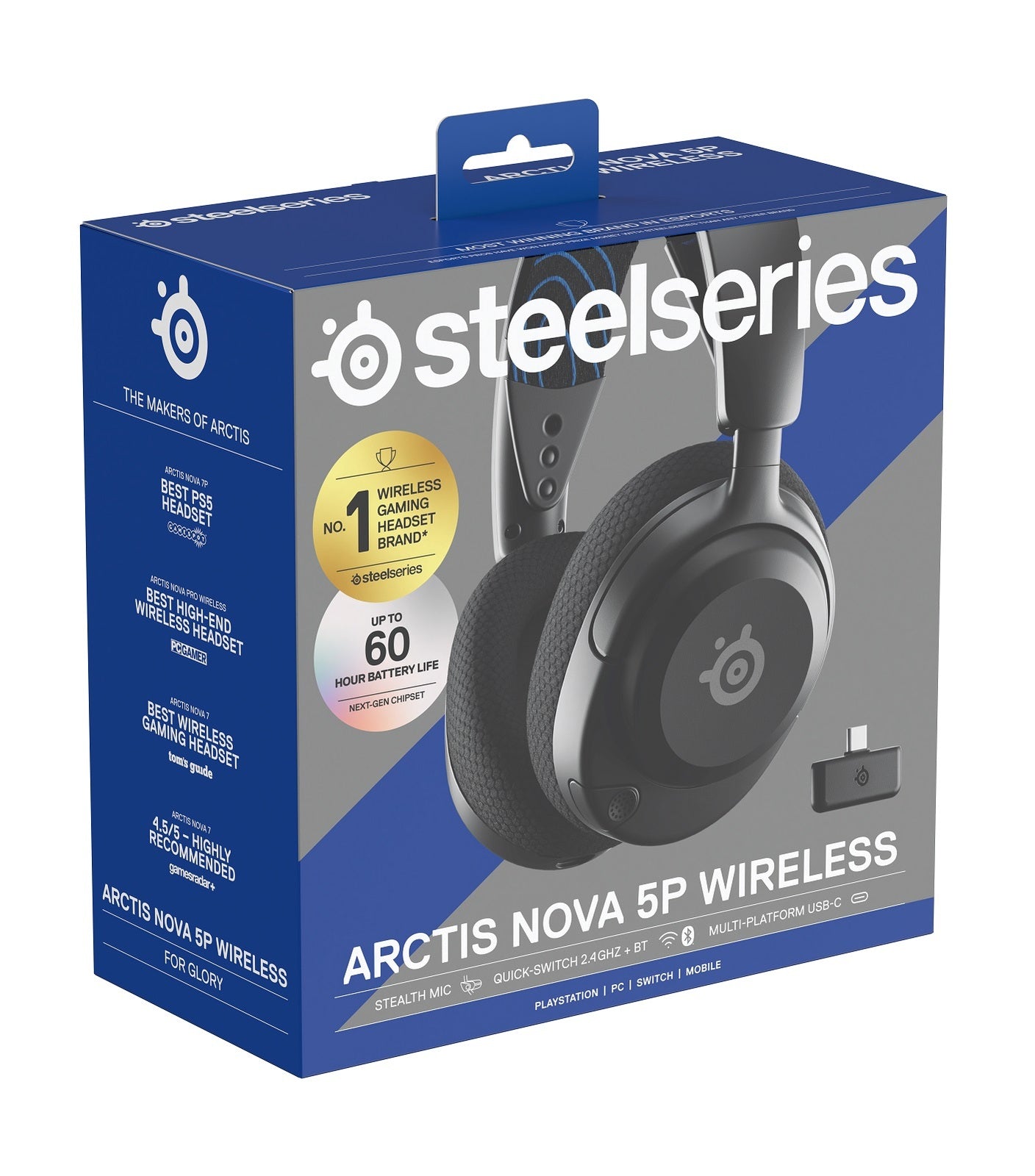 SteelSeries Arctis Nova 5P Wireless Gaming Headset (Black) (Switch, PC, PS5, PS4)