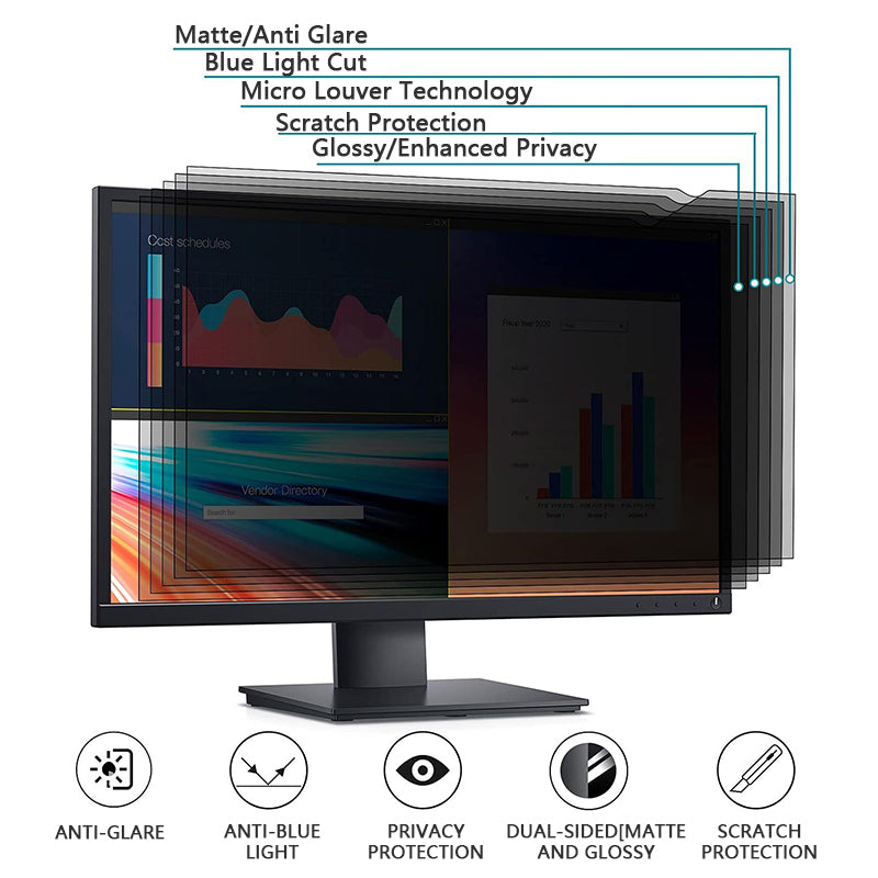 27 Inch 16:9 Computer Privacy Screen Filter for Monitor