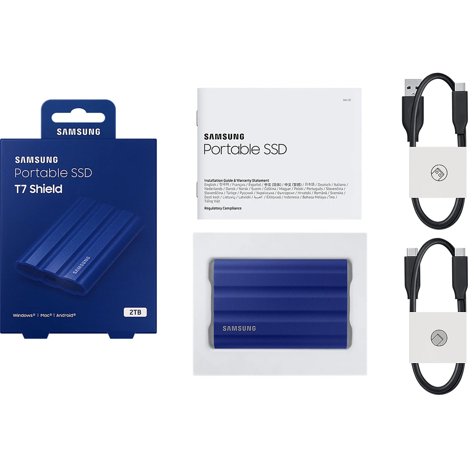 Samsung T7 Shield 2TB Portable SSD - Blue