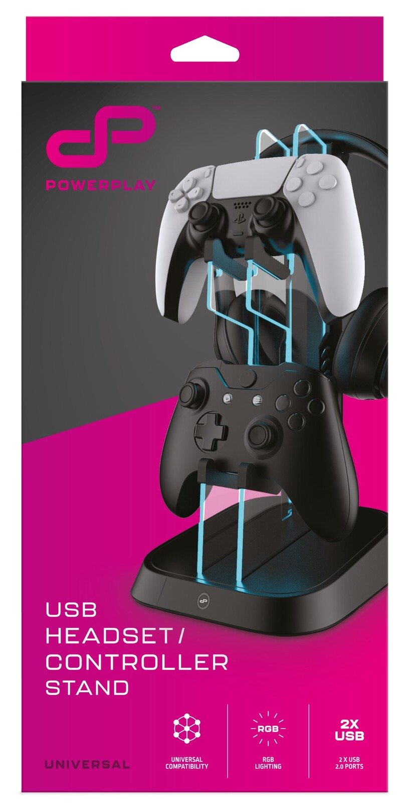 PowerPlay RGB USB Headset/Controller Stand (Switch, PC, PS5, PS4, Xbox Series X, Xbox One)
