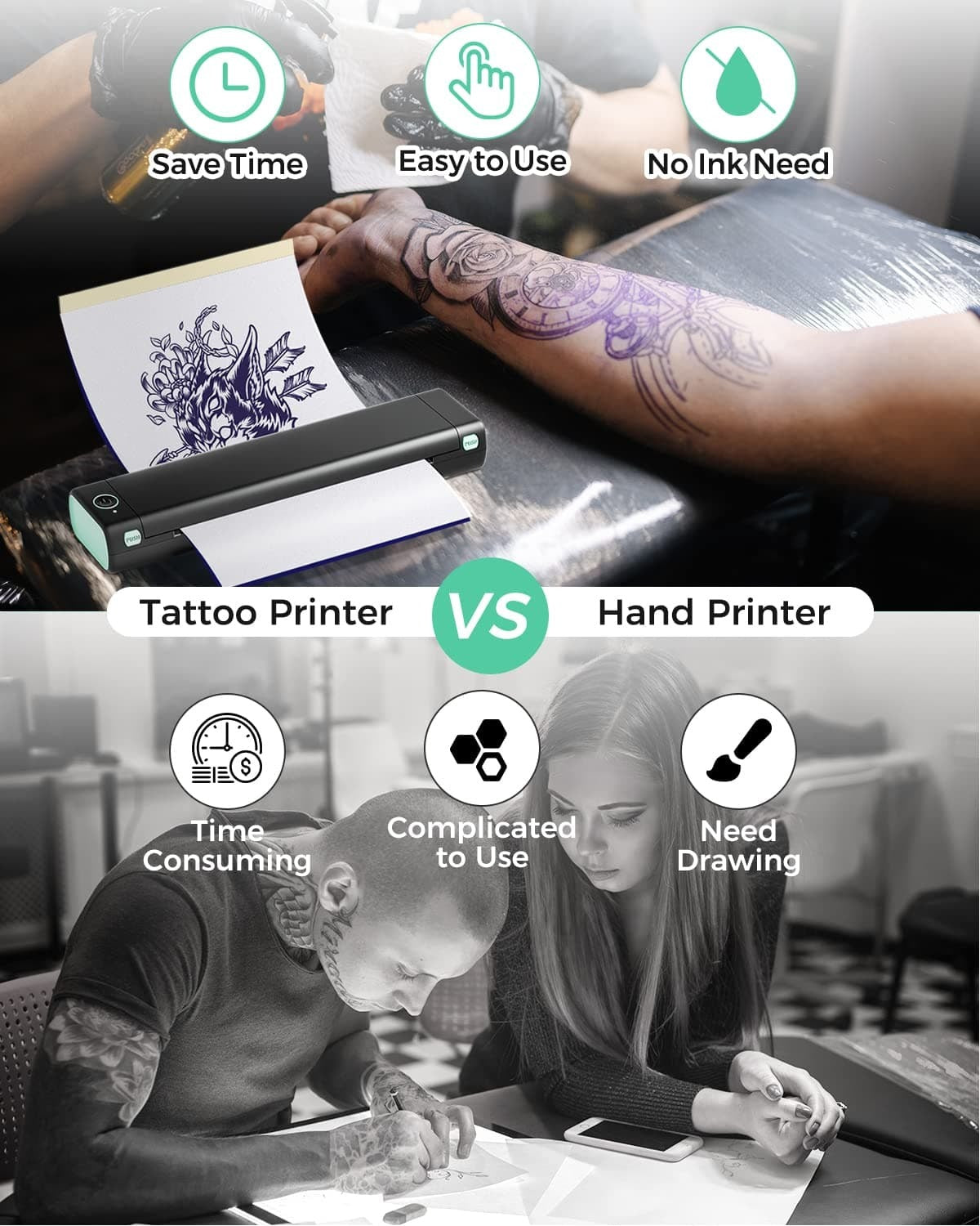 Phomemo M08F Wireless Tattoo Transfer Stencil Printer