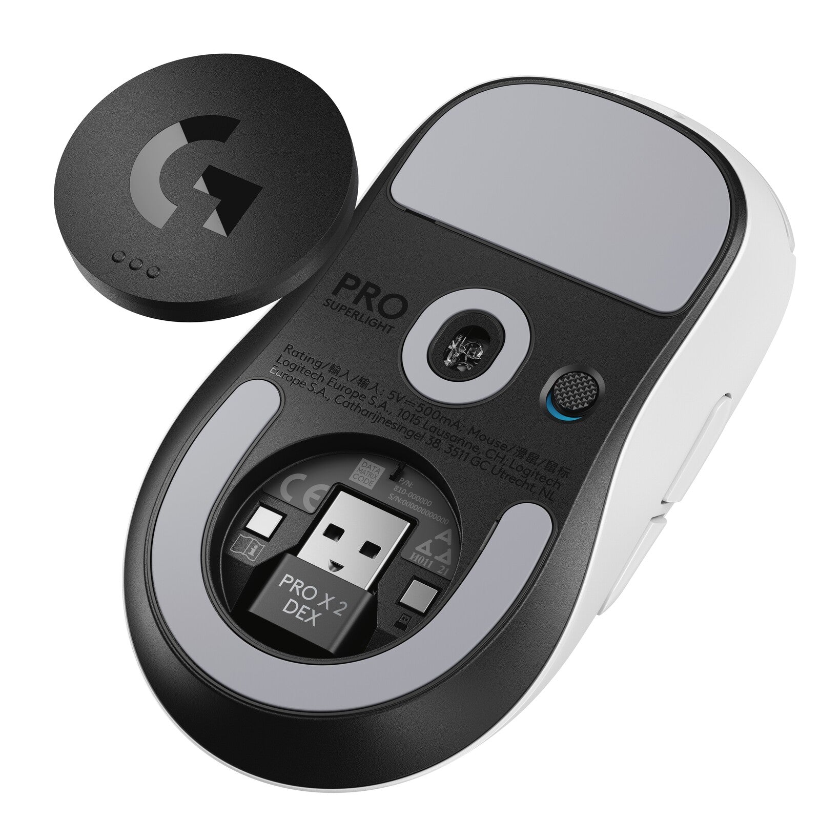 Logitech G PRO X Superlight 2 DEX LIGHTSPEED Gaming Mouse (White) (PC)