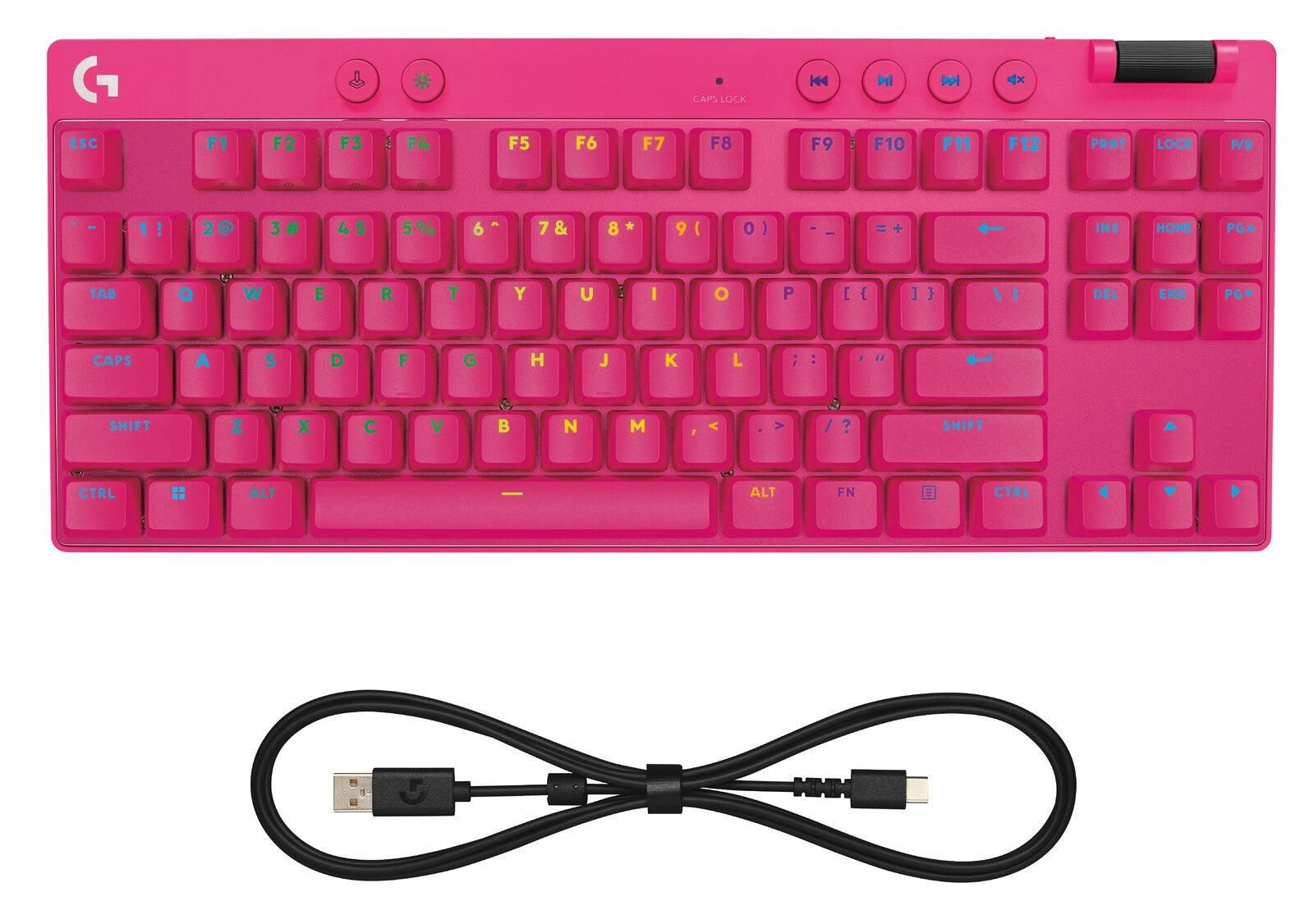 Logitech G PRO X TKL RAPID Gaming Keyboard (Magenta) (PC)